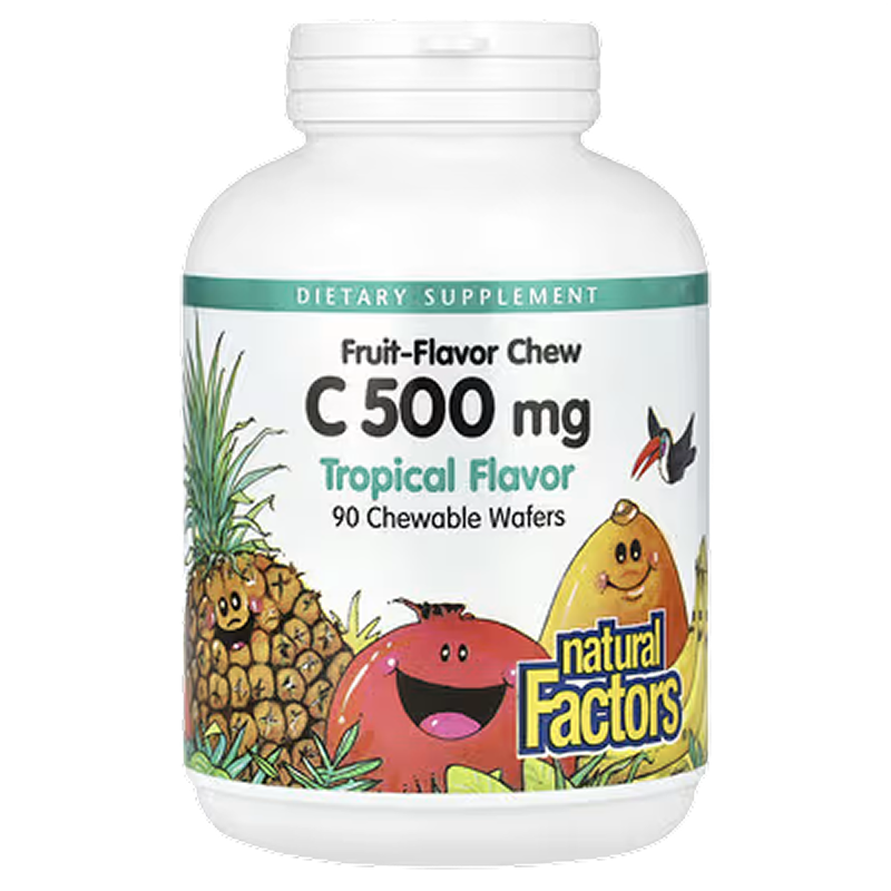 Natural Factors - Vitamin C Tropical Flavor - 90 chewable wafers