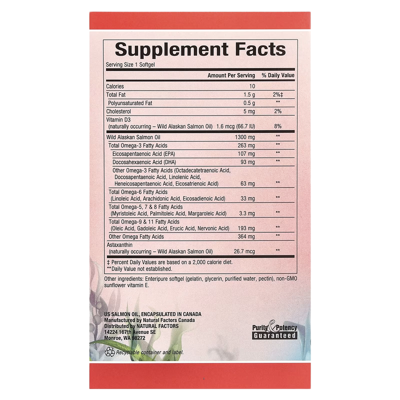 Natural Factors - Wild Alaskan Salmon Oil - 180 Softgels