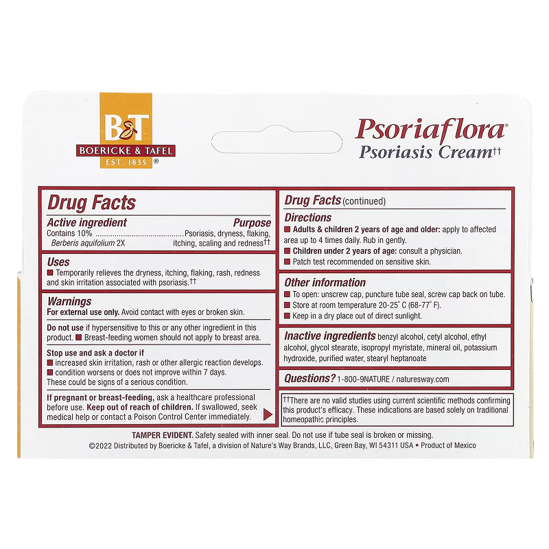 Nature’s Way - B&T PsoriaFlora Tropical Cream - 1oz