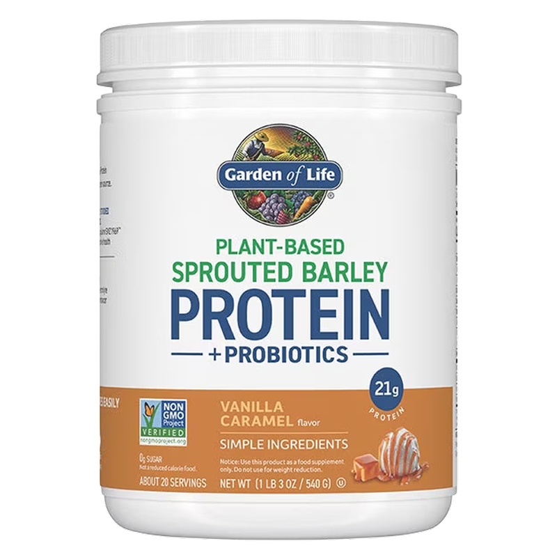 Garden of Life - Sprouted Barley Protein + Probiotics Powder - Vanilla Caramel