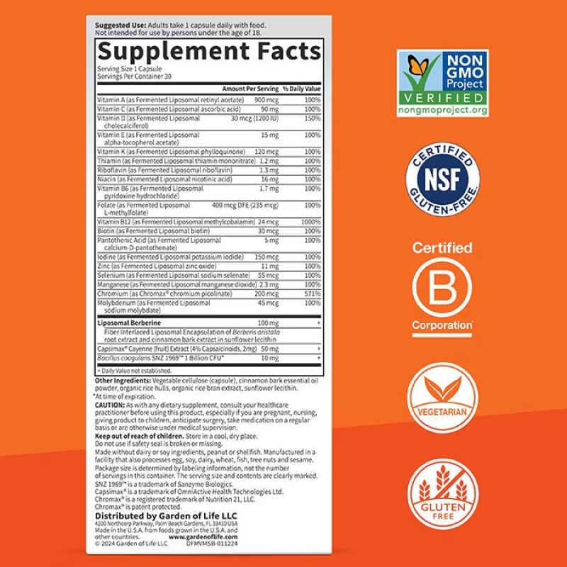 Garden of Life - Dr. Formulated Multi + Metabolism Support - 30 Capsules