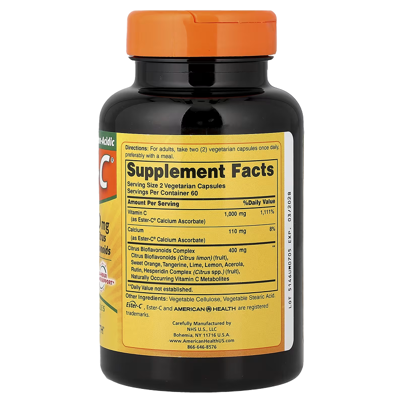 American Health ESTER-C - 500 mg with Citrus Bioflavonoids - 120 Veg caps