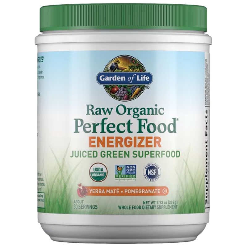 Garden of Life - Raw Organic Perfect Food Energizer - Yerba Mate Pomegranate - 9.73 oz