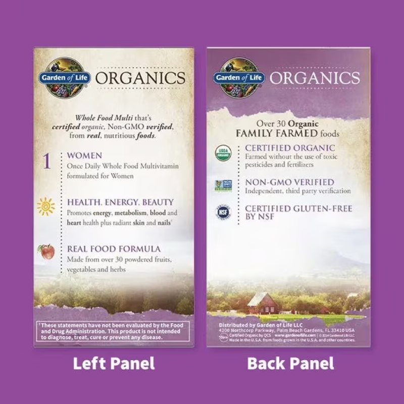 Garden of Life - Organics - Women's Once Daily Multivitamin - 60 Tablets