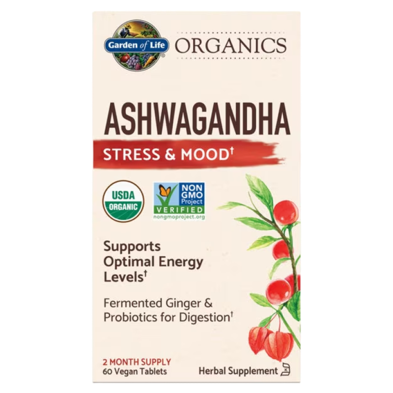 Garden of Life - Organics Ashwagandha (Stress & Mood) - 60 Vegan Tablets