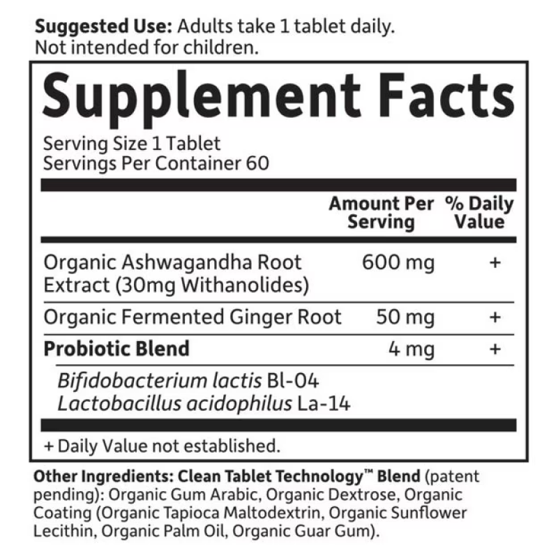 Garden of Life - Organics Ashwagandha (Stress & Mood) - 60 Vegan Tablets
