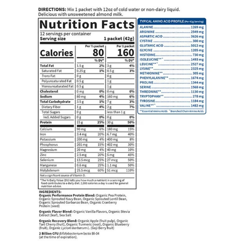 Garden of Life - SPORT Organic Plant-Based Protein Powder - Vanilla