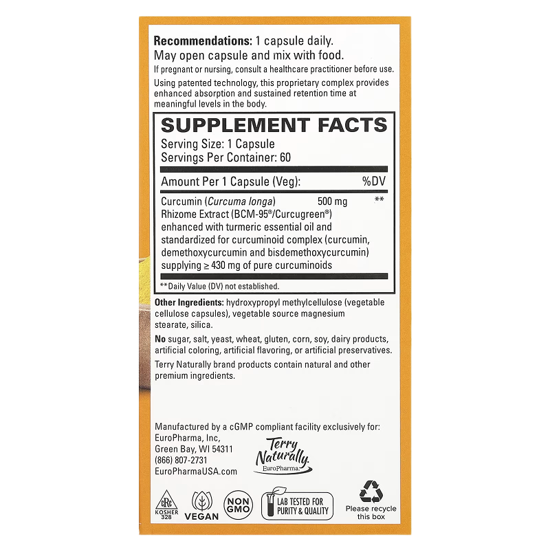 Terry Naturally - CuraMed Superior Absorption 500mg - 60 Capsules