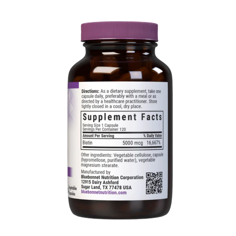 Bluebonnet - Biotin 5000 mcg - 120 cap