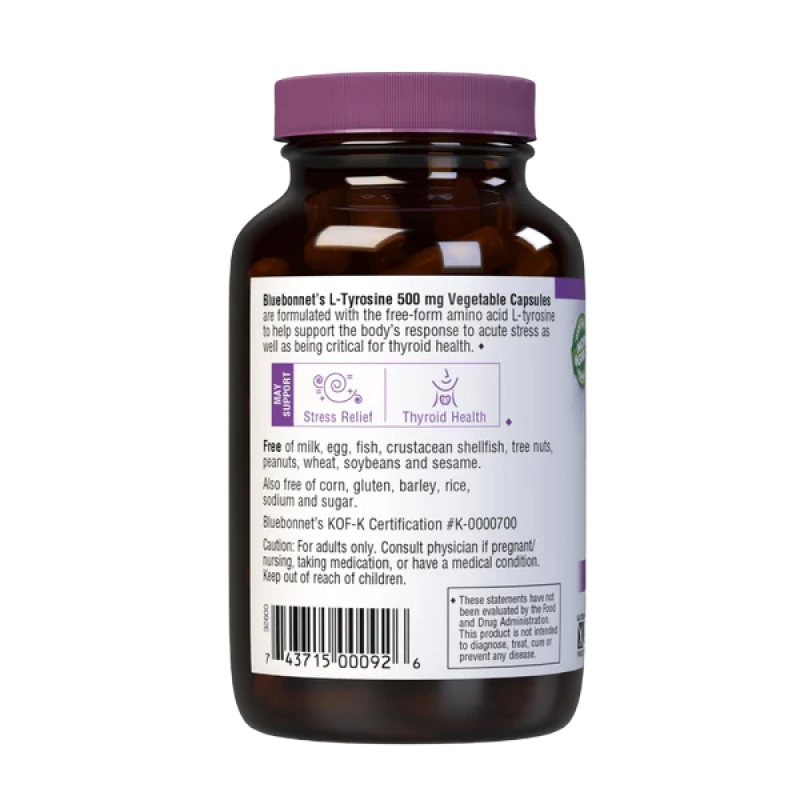 Bluebonnet - L-Tyrosine 500 mg - 100 capsules