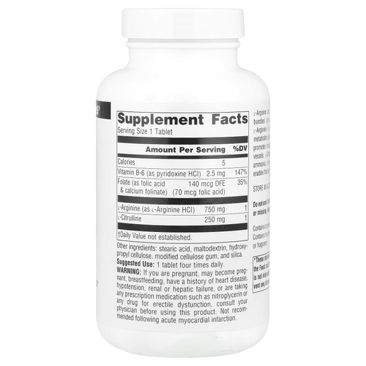 Source Naturals - L-Arginine L-Citrulline Complex - 120 Tablets