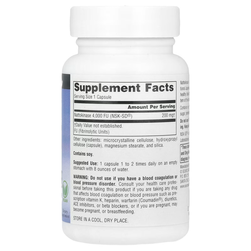 Source Naturals - Nattokinase 100mg - 60 Capsules