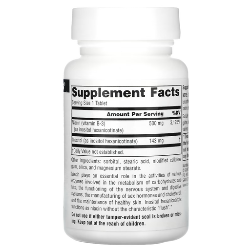Source Naturals - No Flush Niacin - 60 Tablets
