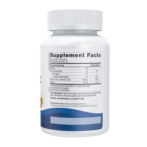 Nordic Naturals - Vitamin C Gummies (Tart Tangerine Flavor) - 120 gummies