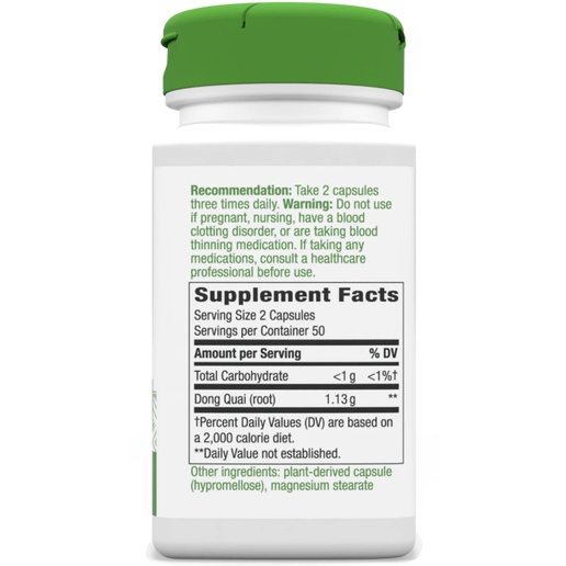 Nature's Way Dong Quai Root -- 100 Capsules