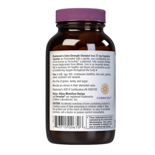 Bluebonnet - Extra Strength Chelated Iron 27mg - 90 capsules