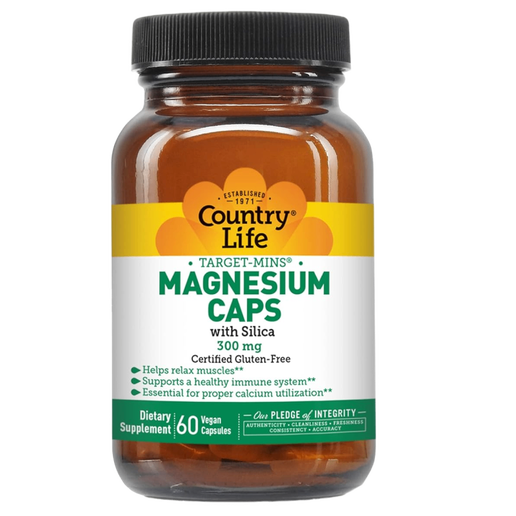 Country Life - Magnesium Caps with silica - 60 Vegan Caps