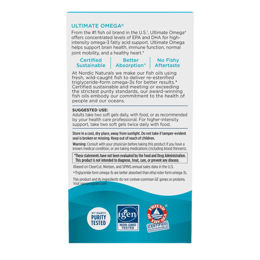Nordic Naturals - Ultimate Omega (Lemon Flavor) - 180 Soft-gels