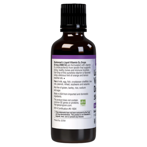 Bluebonnet - Liquid Vitamin D3 Drops 50 mcg (Citrus Flavor) - 1 fl oz