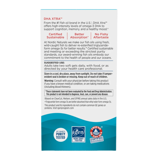 Nordic Naturals - DHA Xtra - Fish Oil Supplement - 60 Soft gels