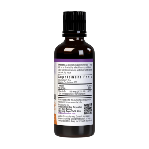 Bluebonnet - Liquid Vitamin D3 Drops 125 mcg (Citrus Flavor) - 1 fl oz