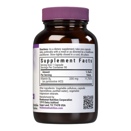 Bluebonnet - Vitamin B-6 200 mg - 90 capsules