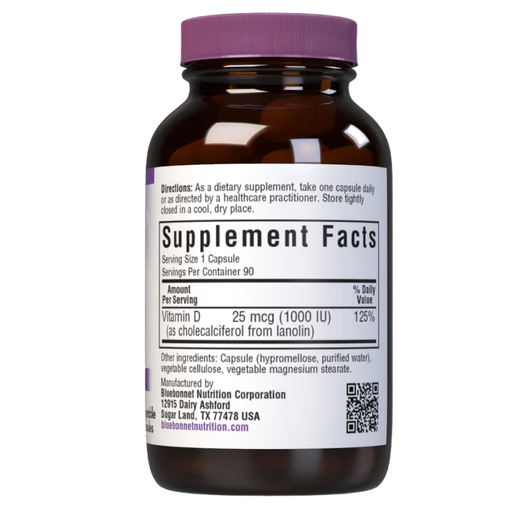 Bluebonnet - Vitamin D3 25 mcg - 90 Capsules