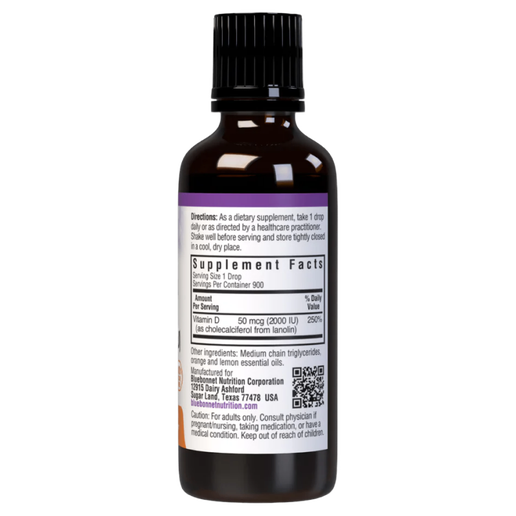 Bluebonnet - Liquid Vitamin D3 Drops 50 mcg (Citrus Flavor) - 1 fl oz