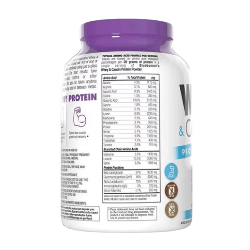 Bluebonnet - Whey & Casein Protein Powder (French Vanilla) - 2.1 lb