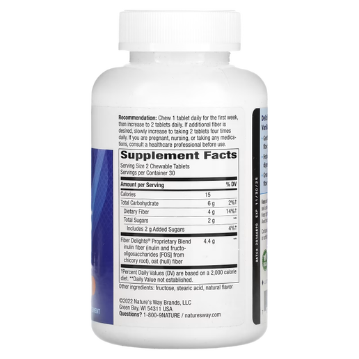 Nature’s Way - Fiber Delights Chewables (Vanilla) - 60 Tablets
