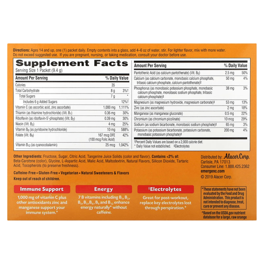 Emergen-C - Vitamin C Drink Mix (Tangerine Flavor) - 30 x .33 oz packets