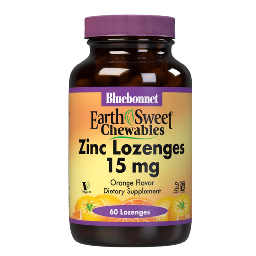 Bluebonnet - Earth Sweet Chewables - Zinc Lozenges (Orange Flavor) - 60 lozenges