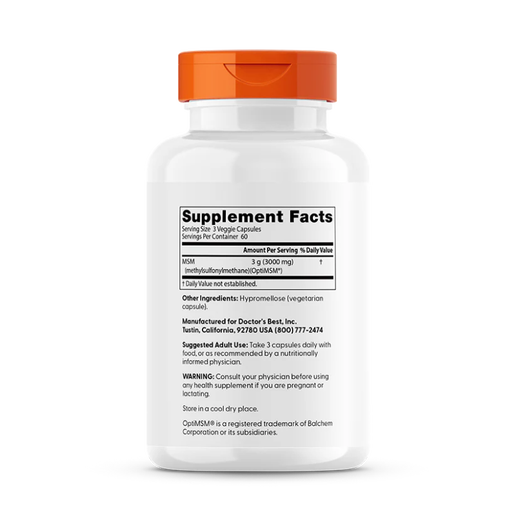 Doctor's Best - MSM with OptiMSM - 180 capsules