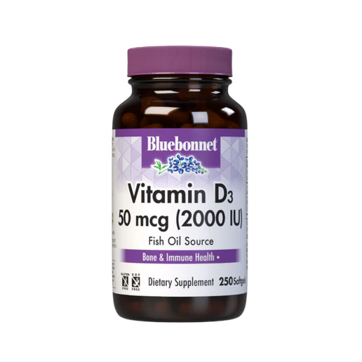 Bluebonnet - Vitamin D3 50mcg (Fish Oil Source) - 250 Softgels