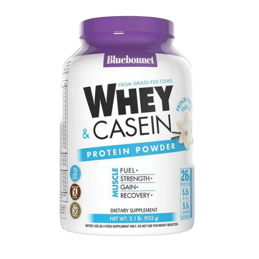 Bluebonnet - Whey & Casein Protein Powder (French Vanilla) - 2.1 lb