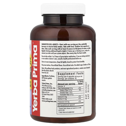 Yerba Prima - Psyllium Husk Caps - 180 VCaps