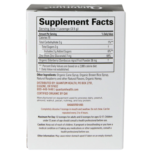 Quantum Health - TheraZinc® USDA Elderberry Raspberry Lozenges - 60 Lozenges