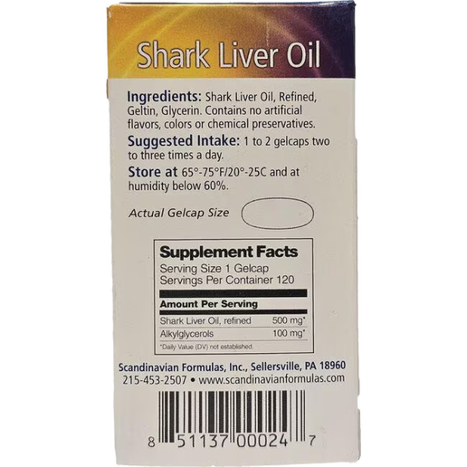 Scandinavian Formulas - Shark Liver Oil Immune Boost - 120 gel caps