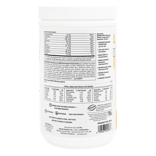 NaturesPlus - Spiru-Tein Protein Powder Meal (Banana) - 1.2 lbs