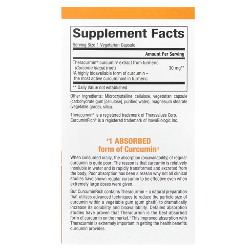 Natural Factors - CurcuminRich Theracurmin - 60 VCaps