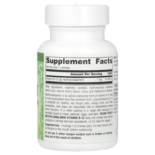 Source Naturals - Vegan True - MethylCobalamin Vitamin B-12 (Cherry) - 60 Lozenges