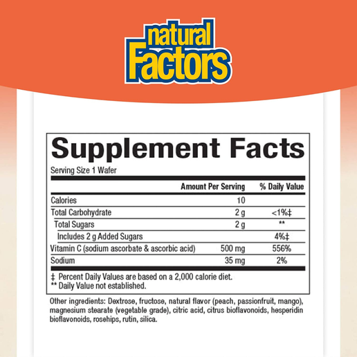 Natural Factors - Vitamin C (Peach, Passionfruit and Mango) - 90 chewables
