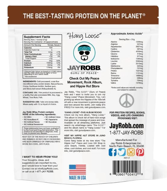 Jay Robb - Whey Protein Isolate (Chocolate) - 24 oz