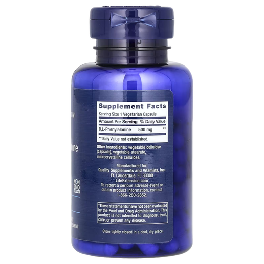 Life Extension - D L-PHenylalanine 500mg - 100 VCaps