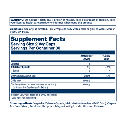 Solaray - CranActin D-Mannose - 60 capsules