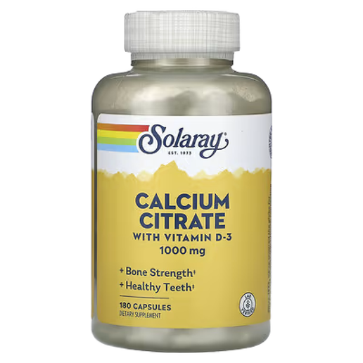 Solaray - Calcium Citrate with Vitamin D-3 - 180 capsules