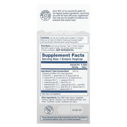 Solaray - Mycrobiome Probiotic Colon Formula - 30 VCaps