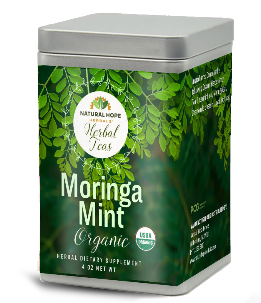 Natural Hope Herbals Moringa Mint tea refill bag 6oz