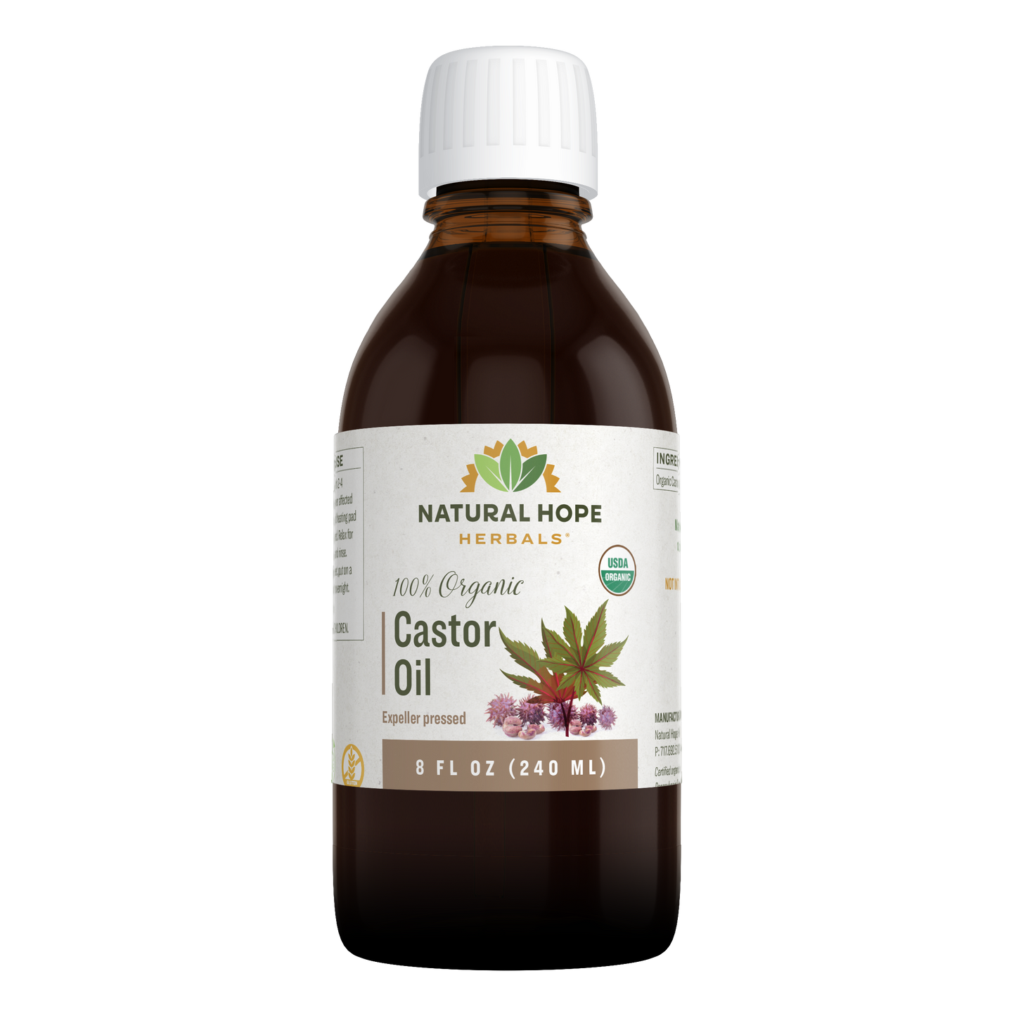 Natural Hope Herbals Organic Castor oil 8floz