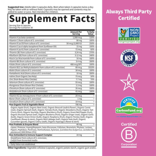 Garden of Life - Vitamin Code 50 and Wiser Women's Multi Capsules - 120 VCaps